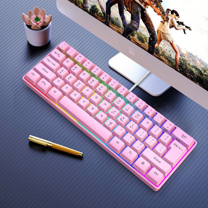 RGB 61-Key Wired Gaming Keyboard with RGB Backlight
